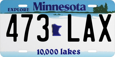 MN license plate 473LAX
