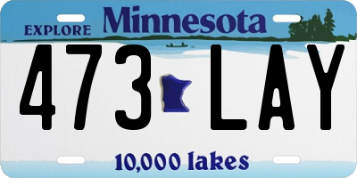 MN license plate 473LAY