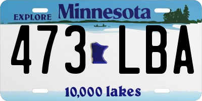 MN license plate 473LBA