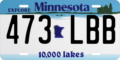 MN license plate 473LBB