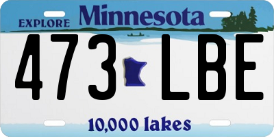 MN license plate 473LBE