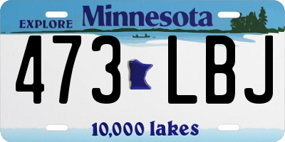 MN license plate 473LBJ