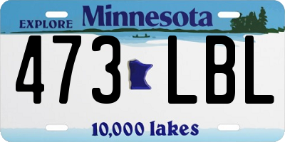 MN license plate 473LBL