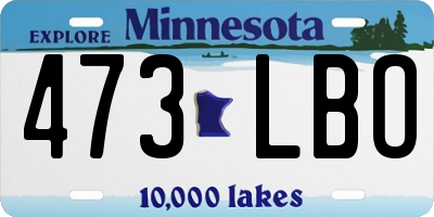 MN license plate 473LBO