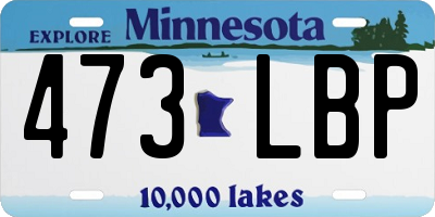 MN license plate 473LBP