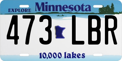 MN license plate 473LBR