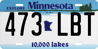 MN license plate 473LBT