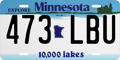 MN license plate 473LBU