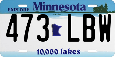 MN license plate 473LBW