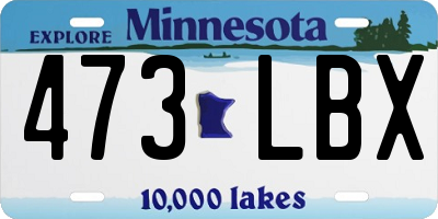 MN license plate 473LBX