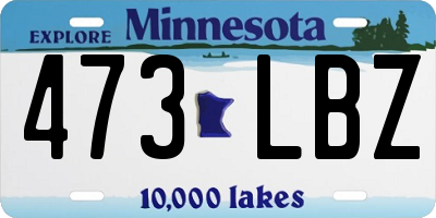 MN license plate 473LBZ