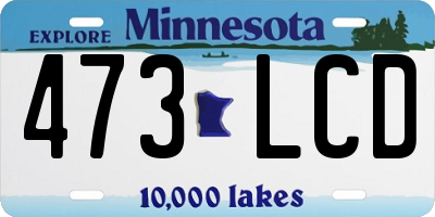 MN license plate 473LCD