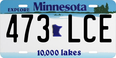 MN license plate 473LCE