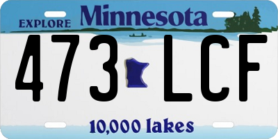 MN license plate 473LCF