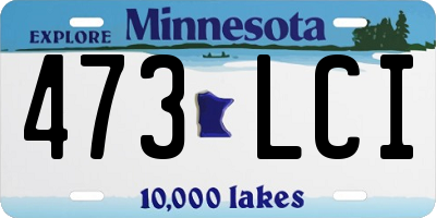 MN license plate 473LCI