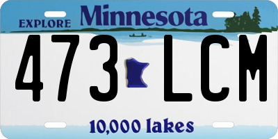 MN license plate 473LCM