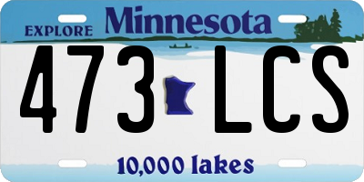MN license plate 473LCS