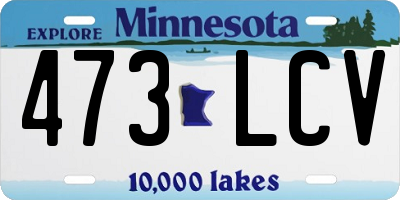MN license plate 473LCV
