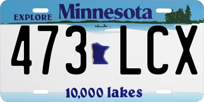 MN license plate 473LCX