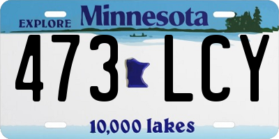MN license plate 473LCY