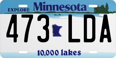 MN license plate 473LDA