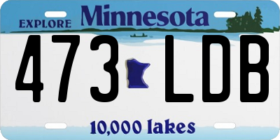 MN license plate 473LDB