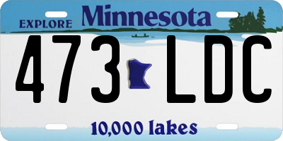 MN license plate 473LDC