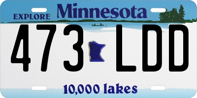 MN license plate 473LDD