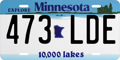 MN license plate 473LDE