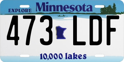 MN license plate 473LDF