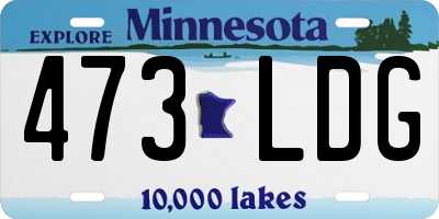 MN license plate 473LDG