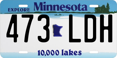 MN license plate 473LDH
