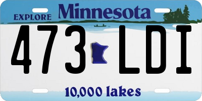 MN license plate 473LDI