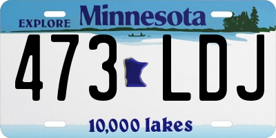 MN license plate 473LDJ