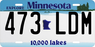 MN license plate 473LDM
