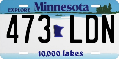 MN license plate 473LDN