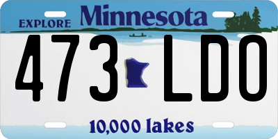 MN license plate 473LDO