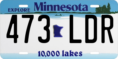 MN license plate 473LDR