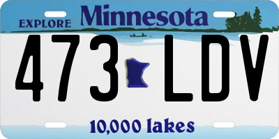MN license plate 473LDV