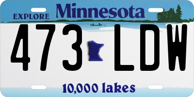 MN license plate 473LDW