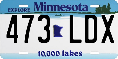 MN license plate 473LDX