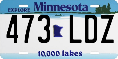 MN license plate 473LDZ