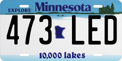 MN license plate 473LED