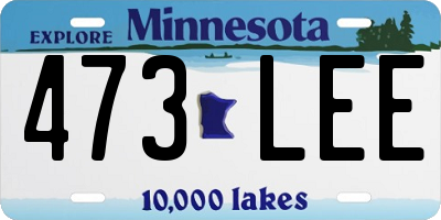 MN license plate 473LEE