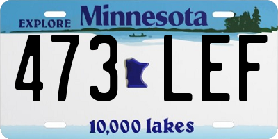 MN license plate 473LEF