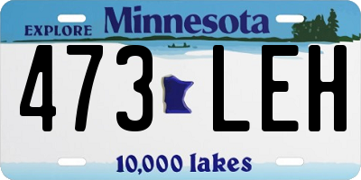 MN license plate 473LEH