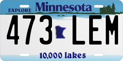 MN license plate 473LEM