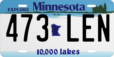 MN license plate 473LEN
