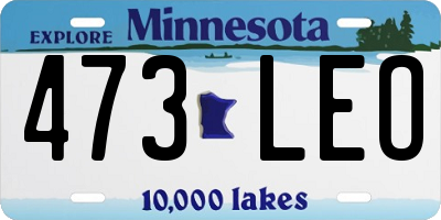 MN license plate 473LEO