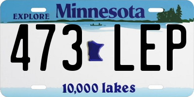 MN license plate 473LEP